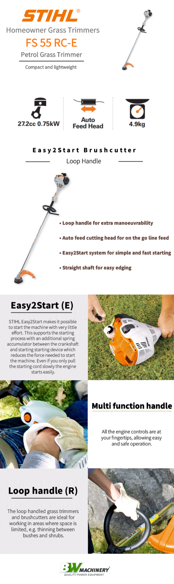 STIHL FS 55 RC E Brushcutter With Easy2Start B W Machinery