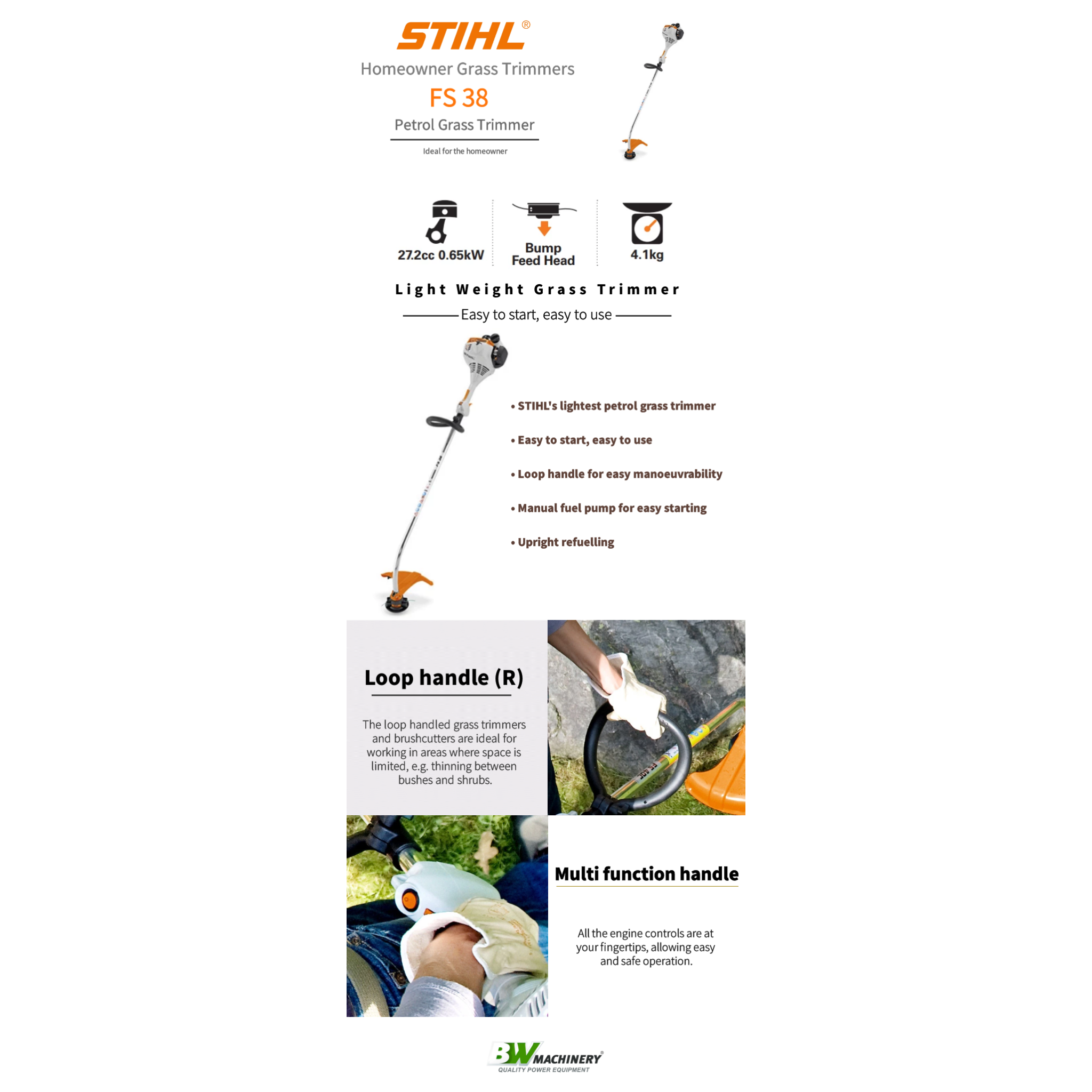 STIHL FS 38 Grass Trimmer B.W. Machinery