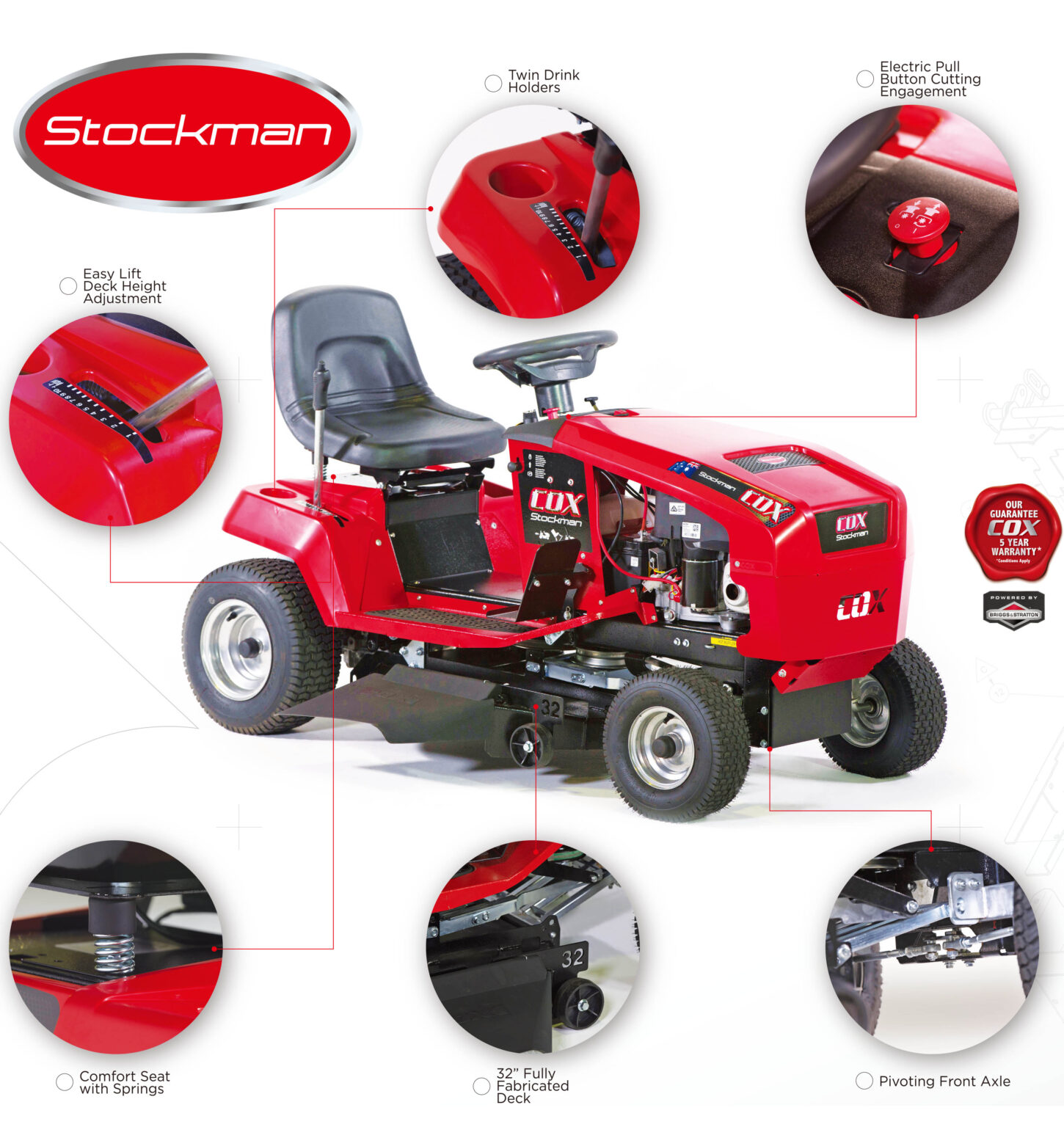 COX Stockman CTH15B32 Ride On Mower | B.W. Machinery