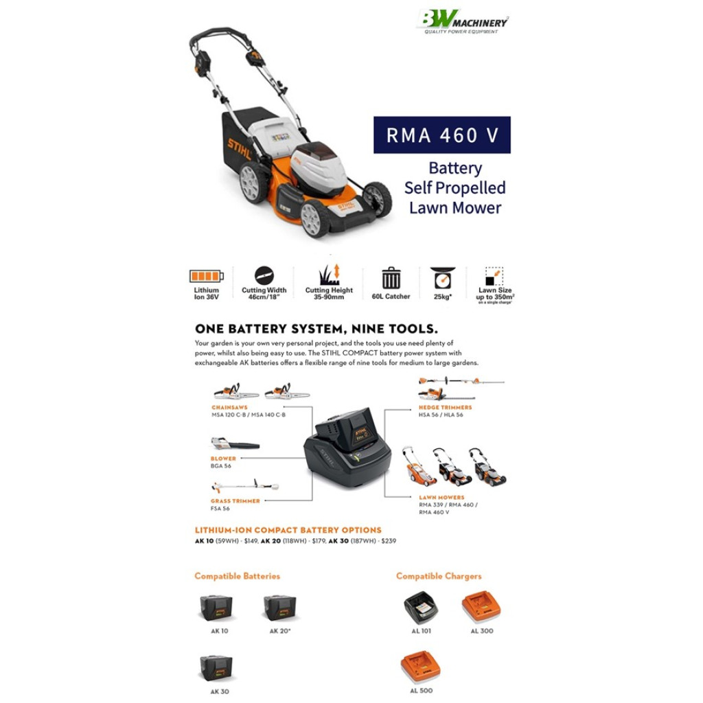 STIHL RMA460 V Self-Propelled Cordless Mower