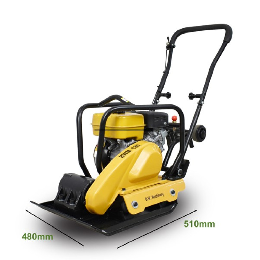 BWM C80 Plate Compactor - Robin EX17 6HP Engine 14KN With Wheels